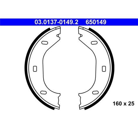 Sabot frana ALFA ROMEO SPIDER. BMW 2500-3.3 E3. 2.5-3.2 E9. 3 E21. 3 E30. 5 E12. 6 E24. 7 E23. Z1 1.6-3.5 10.68-06.94 - ATE-03.0