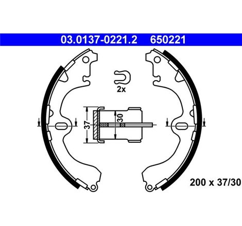 Sabot frana TOYOTA CALDINA. COROLLA. COROLLA FX. RAUM 1.3-2.0D 06.83-04.03 - ATE-03.0137-0221.2