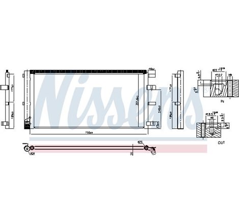 Condensator AC with dryer. additional fitting elements FORD TOURNEO CUSTOM V362. TRANSIT CUSTOM V362. TRANSIT V363 2.0D-2.0DH-2.
