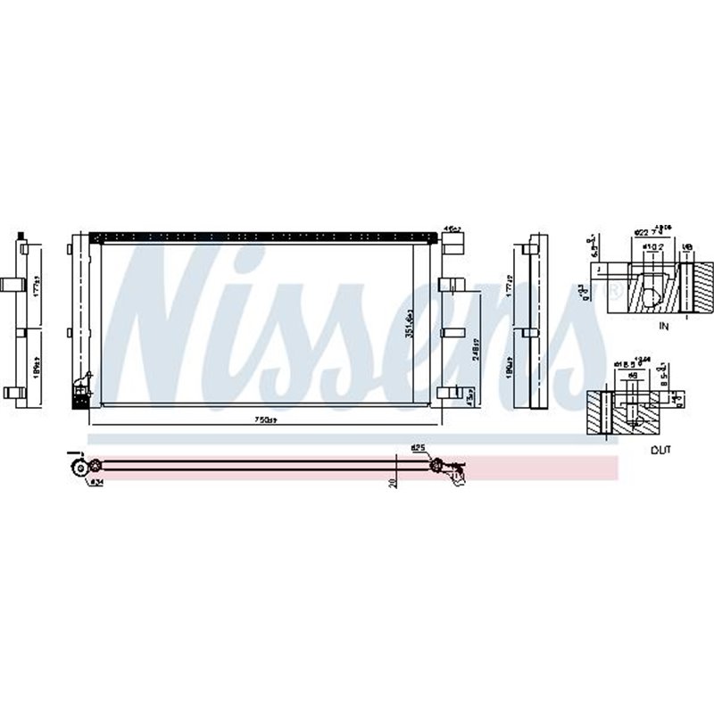 Condensator AC with dryer. additional fitting elements FORD TOURNEO CUSTOM V362. TRANSIT CUSTOM V362. TRANSIT V363 2.0D-2.0DH-2.