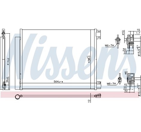 Condensator AC with dryer. additional fitting elements RENAULT GRAND KANGOO III. GRAND SCENIC IV. KANGOO III. KANGOO III-MINIVAN
