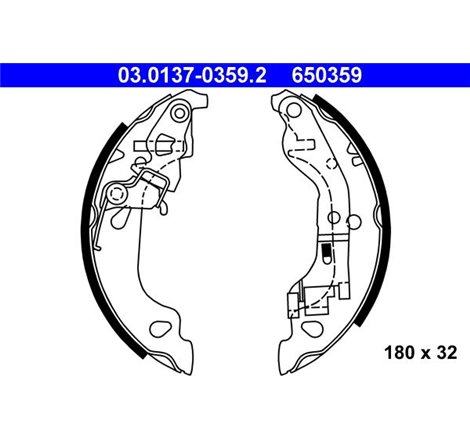 Sabot frana FIAT PUNTO. PUNTO-HATCHBACK 1.2 09.99-12.10 - ATE-03.0137-0359.2
