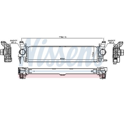 Supply air cooler MERCEDES MARCO POLO CAMPER W447. VITO MIXTO DOUBLE CABIN. VITO TOURER W447. VITO W447 1.6D 10.14- - Nissens-96