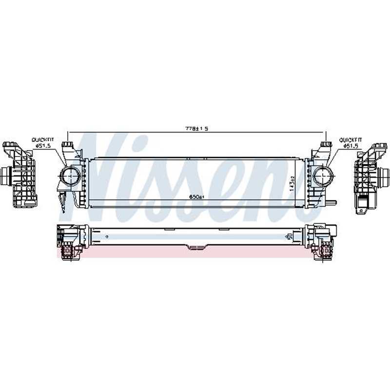 Supply air cooler MERCEDES MARCO POLO CAMPER W447. VITO MIXTO DOUBLE CABIN. VITO TOURER W447. VITO W447 1.6D 10.14- - Nissens-96