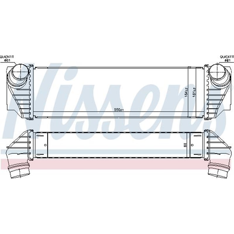 Supply air cooler BMW 5 F10. 5 F11. 5 GRAN TURISMO F07. 6 F12. 6 F13. 6 GRAN COUPE F06. 7 F01. F02. F03. F04 3.0D 09.09-10.18 - 