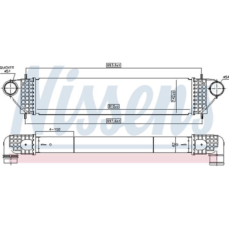 Intercooler, compresor - Nissens-961005
