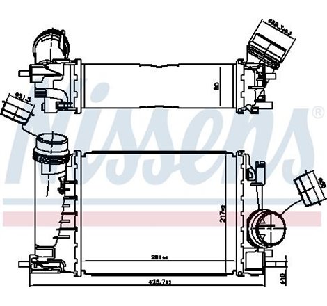 Supply air cooler RENAULT AUSTRAL. CAPTUR I. GRAND SCENIC IV. KADJAR. MEGANE IV. SCENIC IV. TALISMAN 1.3-1.3H 01.18- - Nissens-9