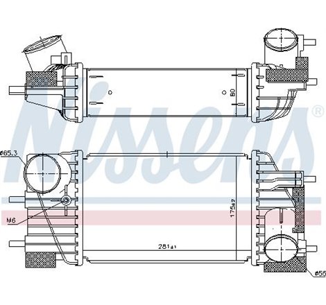 Supply air cooler NISSAN JUKE 1.6 06.10-12.19 - Nissens-96360