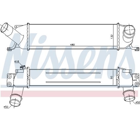 Supply air cooler HYUNDAI H-1 CARGO. H-1 TRAVEL 2.5D 02.08- - Nissens-96458