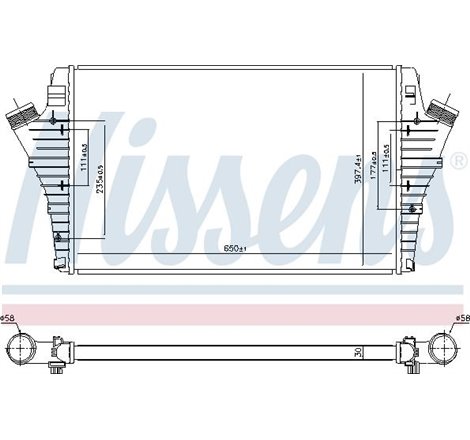 Supply air cooler CADILLAC BLS. FIAT CROMA. CROMA-KOMBI. OPEL SIGNUM. VECTRA C. VECTRA C GTS. SAAB 9-3 1.9D 04.04- - Nissens-966