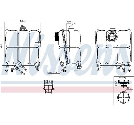 Vas expansiune with plug VOLVO C30. V50. FORD C-MAX. FOCUS C-MAX. FOCUS II. KUGA I. MONDEO IV. MAZDA 3 10.03-01.15 - Nissens-996