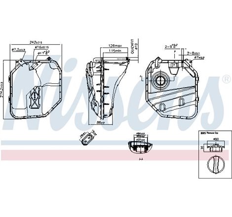 Vas expansiune with plug AUDI Q7. PORSCHE CAYENNE. VW TOUAREG 09.02-08.15 - Nissens-996154