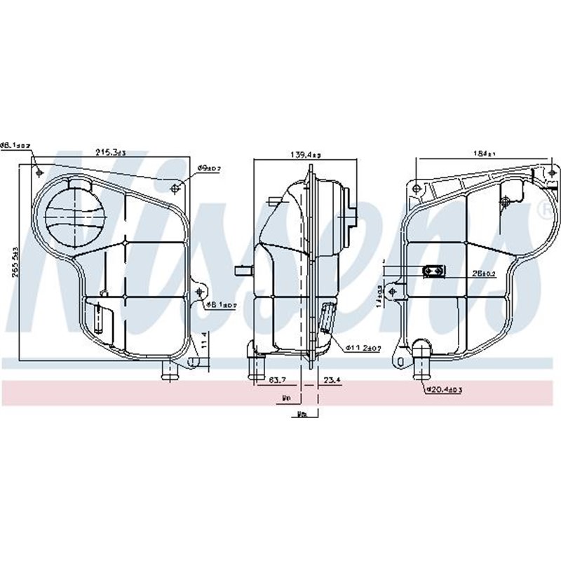 Vas expansiune with plug AUDI A4 B5. A4 B6. A6 C5. A8 D2. SKODA SUPERB I. VW PASSAT B5. PASSAT B5.5 03.94-03.08 - Nissens-996244
