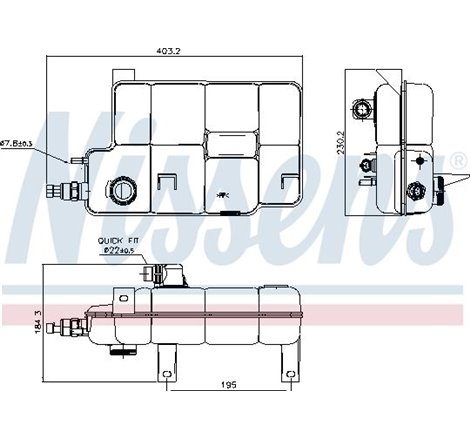 Vas expansiune lichid racire cu senzor de nivel IVECO DAILY IV. DAILY V. DAILY VI 07.07- - Nissens-996260