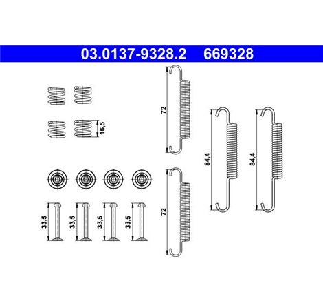 Set saboti frana MANDO KIA CARENS III 1.6-2.0LPG 09.06-06.13 - ATE-03.0137-9328.2