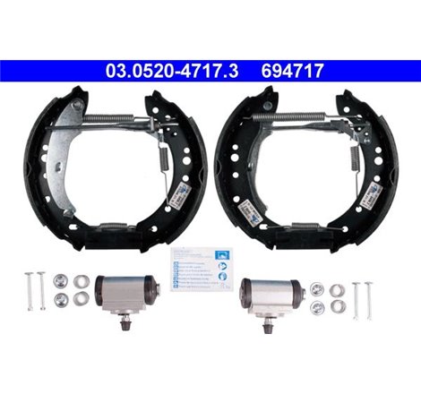 Set tambur frana sabot. cilindru. arcuri RENAULT CLIO II. CLIO II-HATCHBACK. TWINGO II 1.2-1.5D 09.98- - ATE-03.0520-4717.3