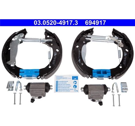 Set tambur frana sabot. cilindru. arcuri HYUNDAI ACCENT IV. I10 III. I20 ACTIVE. I20 I. I20 II. KIA RIO III 1.0-1.6 08.08- - ATE