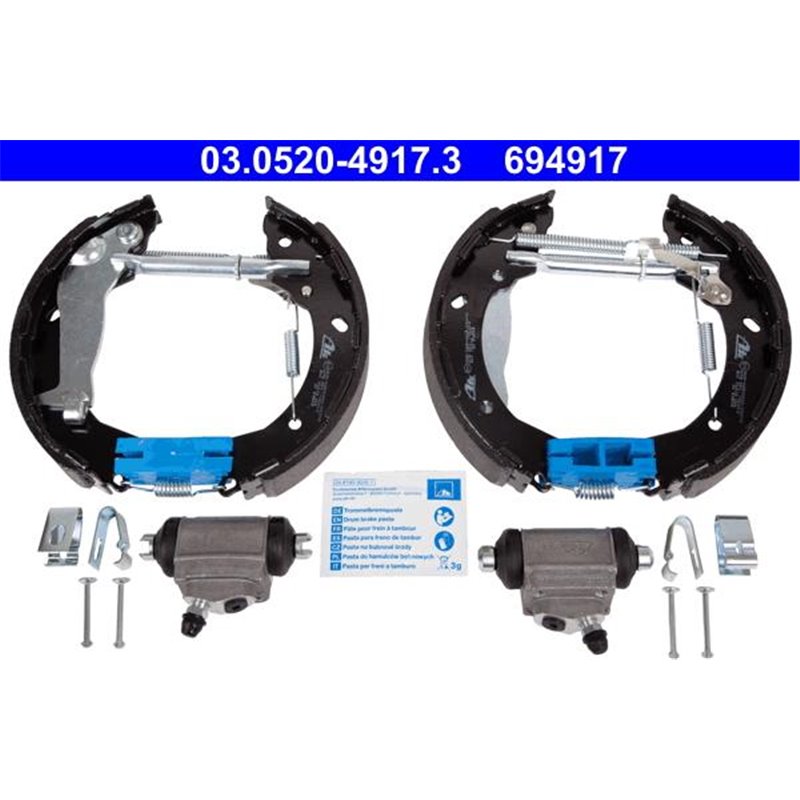 Set tambur frana sabot. cilindru. arcuri HYUNDAI ACCENT IV. I10 III. I20 ACTIVE. I20 I. I20 II. KIA RIO III 1.0-1.6 08.08- - ATE