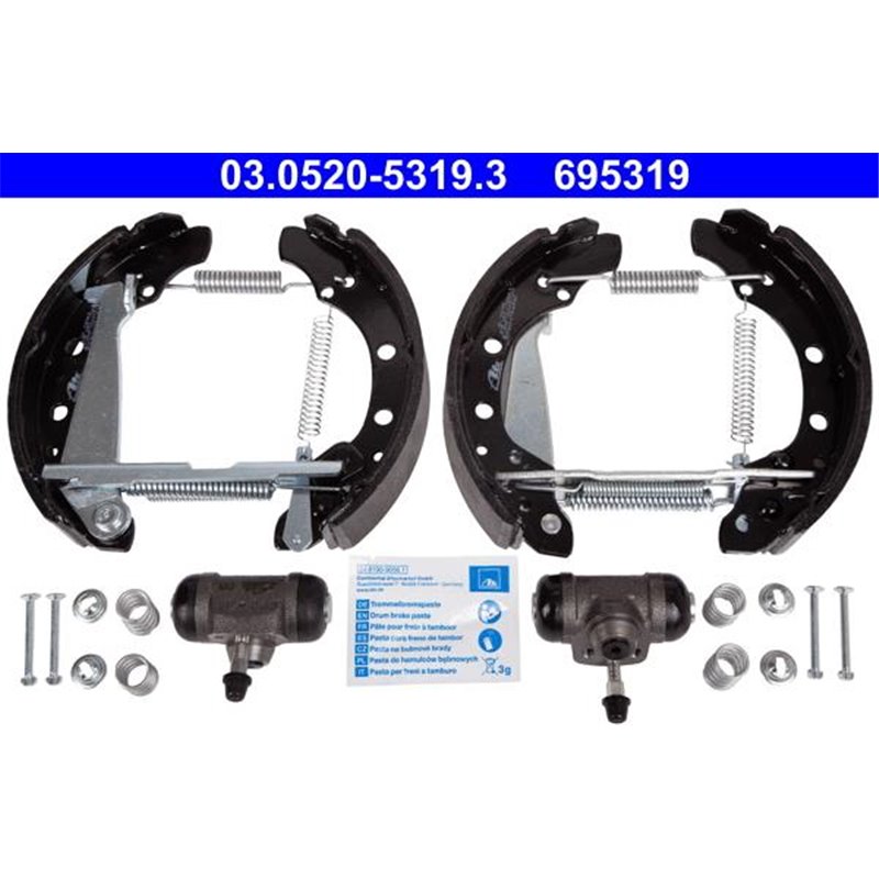 Set tambur frana sabot. cilindru. arcuri SKODA FAVORIT. FAVORIT FORMAN. FELICIA CUBE. FELICIA I. FELICIA II. VW CADDY II 1.3-1.6