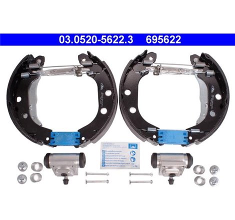 Set tambur frana sabot. cilindru. arcuri NISSAN KUBISTAR. RENAULT KANGOO. KANGOO EXPRESS 1.0-Electric 08.97- - ATE-03.0520-5622.