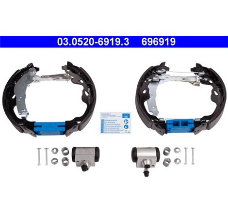 Set tambur frana sabot. cilindru. arcuri OPEL AGILA. SUZUKI SPLASH. SWIFT III 1.0-1.5 02.05- - ATE-03.0520-6919.3