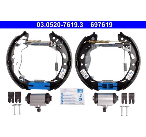 Set tambur frana sabot. cilindru. arcuri FORD FIESTA. FIESTA VI. KA III 1.0-1.6D 06.08- - ATE-03.0520-7619.3