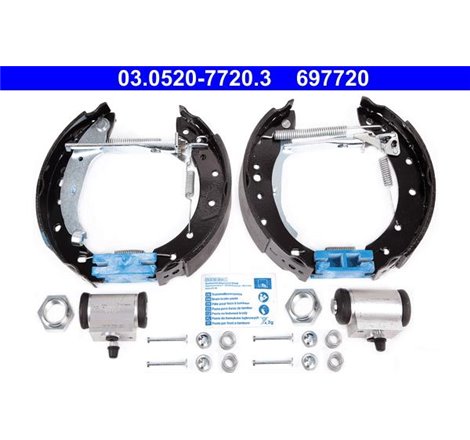 Set tambur frana sabot. cilindru. arcuri PEUGEOT 206. 206 1.1-2.0D 08.98- - ATE-03.0520-7720.3