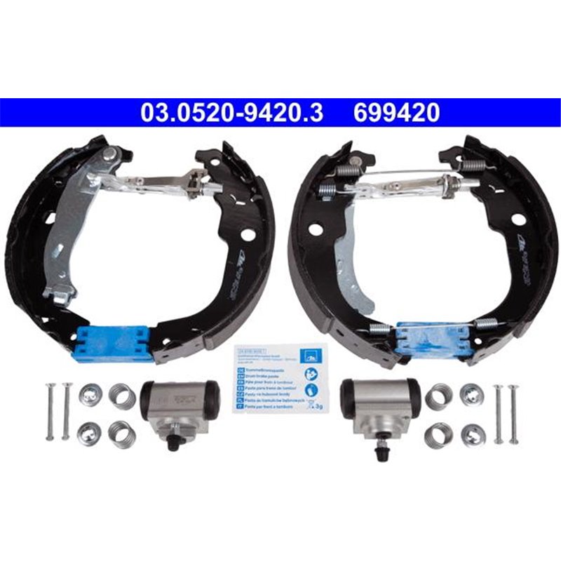 Set tambur frana sabot. cilindru. arcuri DS DS 3. CITROEN C3 II. DS3. PEUGEOT 207. 207-HATCHBACK. 207-KOMBI. 208 I. 208-HATCHBAC