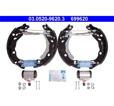 Set tambur frana sabot. cilindru. arcuri DS DS 3. CITROEN C3 II. C4 CACTUS. DS3 1.0-1.6D 09.09- - ATE-03.0520-9620.3
