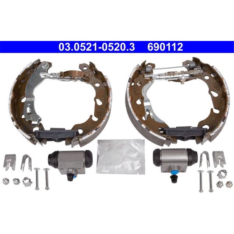 Set tambur frana sabot. cilindru. arcuri FIAT 500. 500 C. PANDA. PANDA-HATCHBACK. FORD KA 0.9-1.3D 09.03- - ATE-03.0521-0520.3