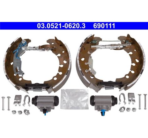 Set tambur frana sabot. cilindru. arcuri FIAT PANDA. LANCIA YPSILON 0.9-1.3D 05.11- - ATE-03.0521-0620.3