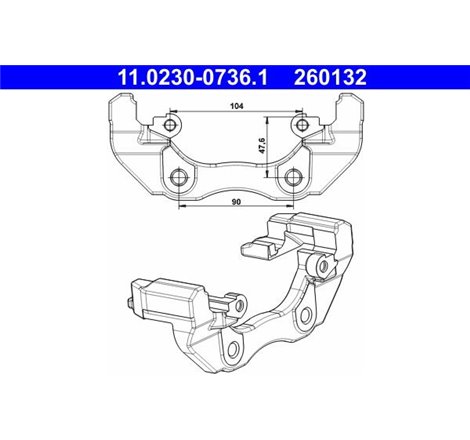 Suport etrier Fata FORD C-MAX. FOCUS C-MAX. FOCUS II. FOCUS II-KOMBI 1.4-1.8ALK 10.03- - ATE-11.0230-0736.1