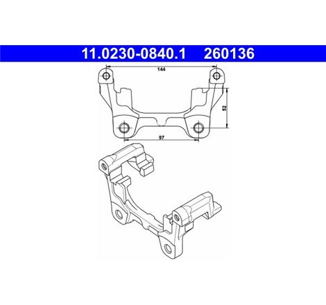 Suport etrier Spate JAGUAR XF I. XF SPORTBRAKE. XJ 2.0-5.0 10.05- - ATE-11.0230-0840.1