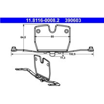 Kit montare placute frana Fata BMW 5 GRAN TURISMO F07. 7 F01. F02. F03. F04. X5 E70. X5 F15. F85. X6 E71. E72. X6 F16. F86 3.0D-