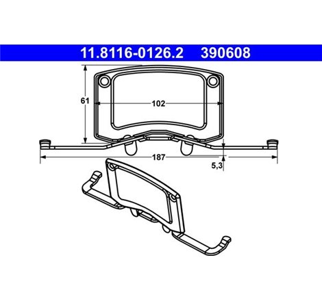 Kit montare placute frana VW CALIFORNIA T5 CAMPER. CALIFORNIA T6 CAMPER. MULTIVAN T5. MULTIVAN T6. TRANSPORTER T5. TRANSPORTER T