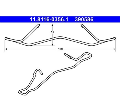 Kit montare placute frana Fata DS DS 3-DS 3. DS 4. DS 5. VOLVO C30. C70 II. S40 II. V50. CITROEN BERLINGO. BERLINGO MULTISPACE. 