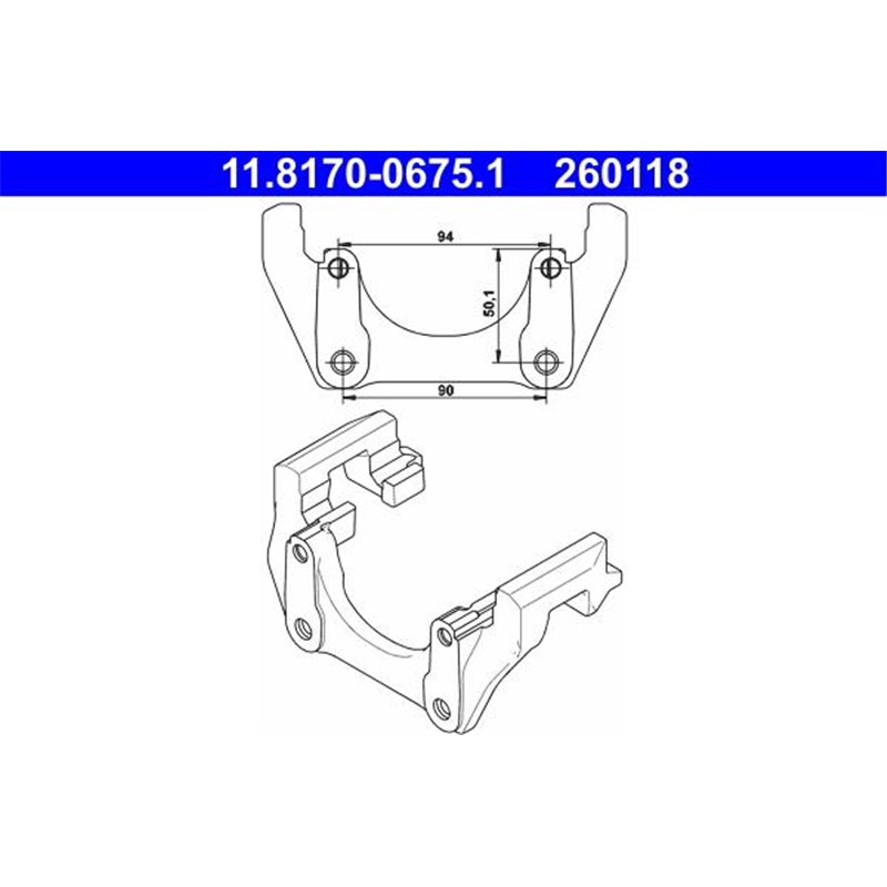 Suport etrier Spate DR-ST VOLVO XC90 I 2.4D-4.4 06.02-12.14 - ATE-11.8170-0675.1