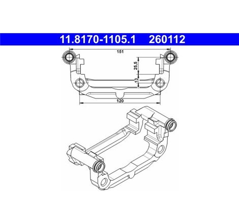 Suport etrier Spate DR-ST CHEVROLET AVEO. CRUZE. OPEL ASTRA J. ASTRA J GTC. ASTRA J-HATCHBACK. MOKKA-MOKKA X 1.3D-2.0D 05.09- - 