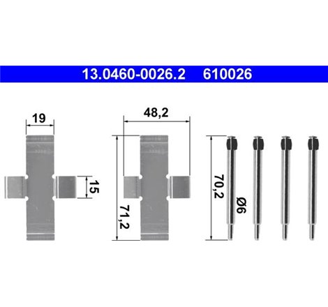 Kit montare placute frana Fata MERCEDES -8 W114. -8 W115. CABRIOLET W111. W112. HECKFLOSSE W110. HECKFLOSSE W111. W112. S W108. 