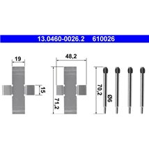 Kit montare placute frana Fata MERCEDES -8 W114. -8 W115. CABRIOLET W111. W112. HECKFLOSSE W110. HECKFLOSSE W111. W112. S W108. 