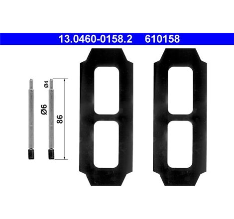 Kit montare placute frana Fata MERCEDES G W460. G W461. G W463. T1 601. T1 601. 611. T1 602. T1 B601. T1 B602. T1-TN. T2-LN1 2.0