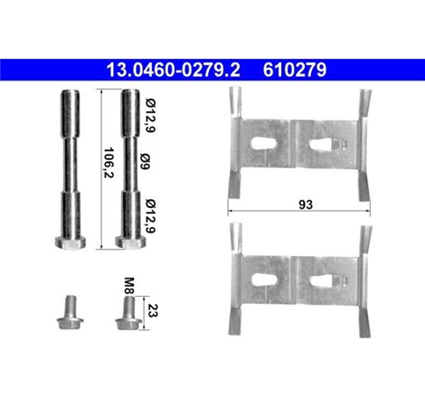Kit montare placute frana Fata PORSCHE CAYENNE. VW TOUAREG 2.5D-6.0 09.02-09.10 - ATE-13.0460-0279.2