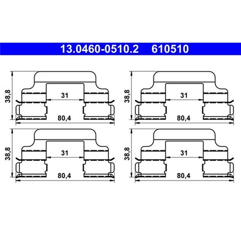Kit montare placute frana Fata PEUGEOT 407. SEAT CORDOBA. IBIZA III. SKODA FABIA I. FABIA I PRAKTIK. FABIA II. FABIA II PRAKTIK.