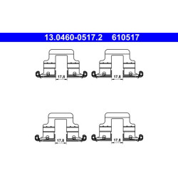 Kit montare placute frana Spate AUDI A3. A4 ALLROAD B8. A4 B6. A4 B7. A4 B8. A5. A6 ALLROAD C6. A6 C6. Q3. Q5. TT. SEAT ALHAMBRA
