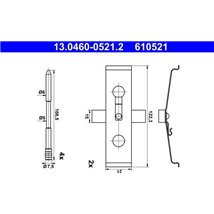 Set accesorii, placute frana - ATE-13.0460-0521.2