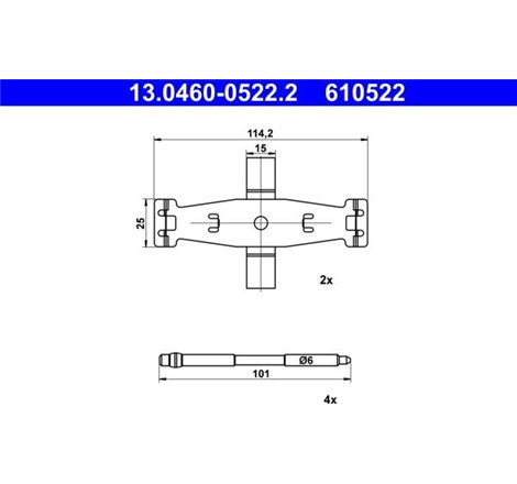 Kit montare placute frana Fata MERCEDES C A205. C C205. C T-MODEL S205. C W205. CLS C257. E A238. E ALL-TERRAIN S213. E C238. E 