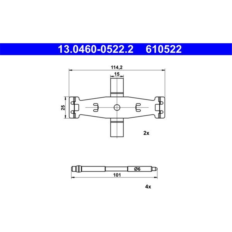 Kit montare placute frana Fata MERCEDES C A205. C C205. C T-MODEL S205. C W205. CLS C257. E A238. E ALL-TERRAIN S213. E C238. E 