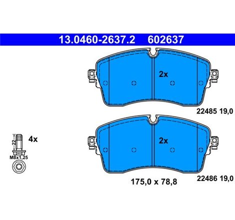 Set placute frana Fata cu suruburi de ghidare a etrierului de frana. LAND ROVER DISCOVERY SPORT. RANGE ROVER EVOQUE 1.5H-2.2D 06