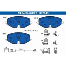 Set placute frana Fata cu suruburi de ghidare a etrierului de frana. AUDI A3. CUPRA LEON. LEON SPORTSTOURER. SKODA OCTAVIA IV. V