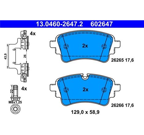 Set placute frana Spate  cu suruburi de ghidare a etrierului de frana. AUDI A4 ALLROAD B9. A4 B9. A5. A6 ALLROAD C8. A6 C8. A7. 
